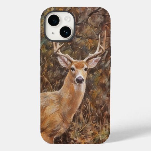 鹿の角 バック ワイルドディア 鹿のアート フォンケース Case-Mate iPhoneケース (裏面)