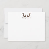 鹿の角 狩猟 ハンター ナチュラル ダークウッド ノートカード (正面)