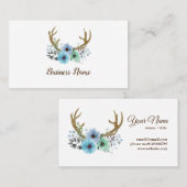 鹿の角、花の名刺 名刺 (正面/裏面)