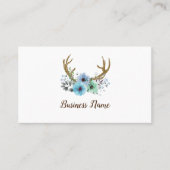 鹿の角、花の名刺 名刺 (正面)