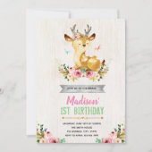 鹿の誕生日パーティーの招待 招待状 (正面)