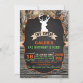 鹿の誕生日招待状 - 男の子 招待状 (正面)