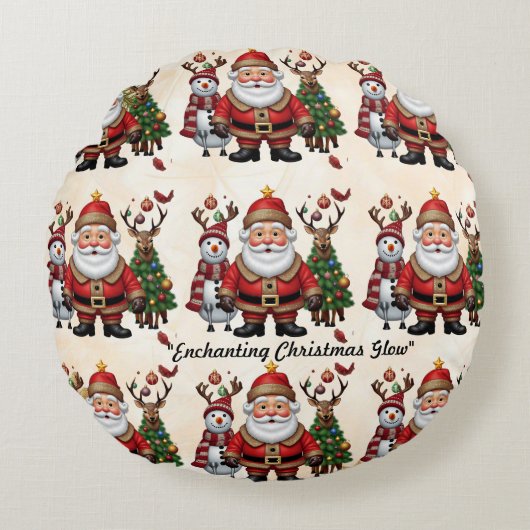 鹿の贈り物 ラウンドクッション (正面)