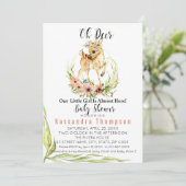 鹿の赤ちゃんがもうすぐ！ベビーシャワーのお知らせ 招待状 (スタンド正面)