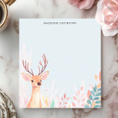 鹿の赤ちゃんのデザインが入った名前入りのノート ノートパッド