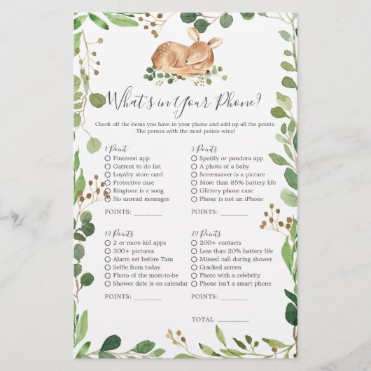 鹿の赤ちゃんシャワーあなたの電話の何 (正面)