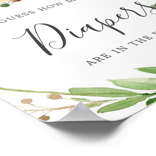 鹿の赤ちゃんシャワーいくつオムツを推測 ポスター (角)