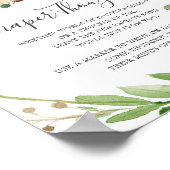 鹿の赤ちゃんシャワーおむつ思考のサイン ポスター (角)