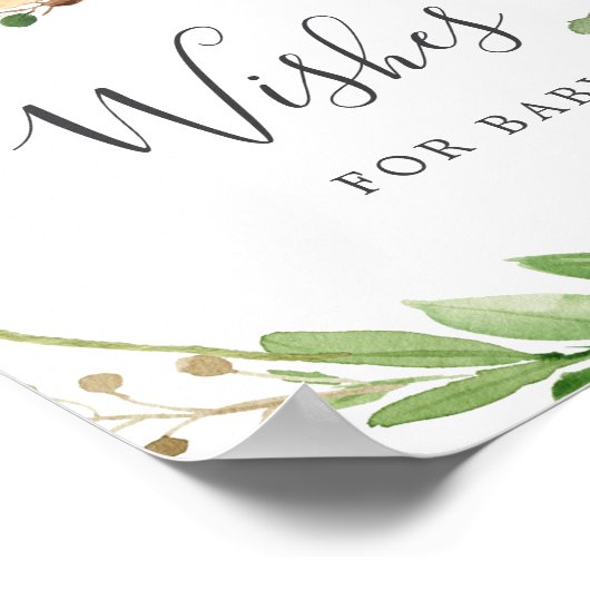 鹿の赤ちゃんシャワーがベビーサインを願う ポスター (角)