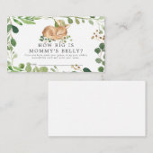 鹿の赤ちゃんシャワーどのように大きいママのベリーカード エンクロージャーカード (正面/裏面)
