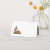 鹿の赤ちゃんシャワーウッドランドフェインドピンク プレイスカード (正面)