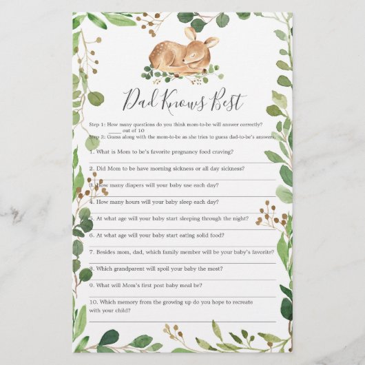 鹿の赤ちゃんシャワーパパがゲ最高のームを知る (正面)