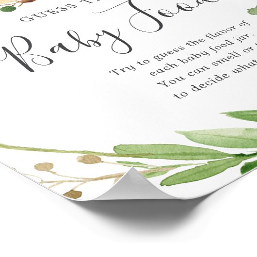 鹿の赤ちゃんシャワーベビー食べ物を推測 ポスター (角)