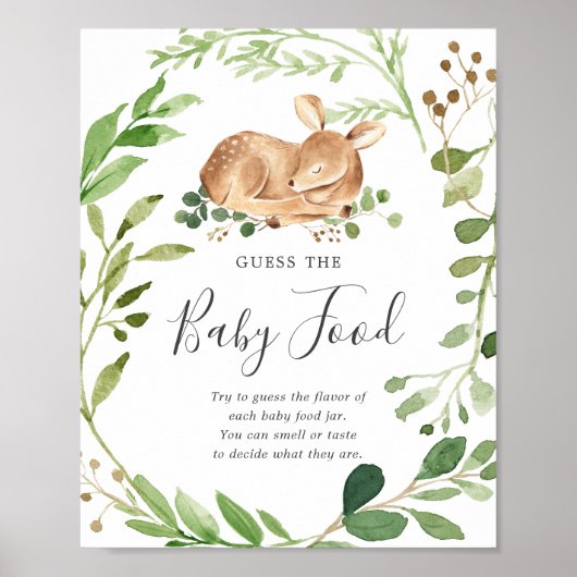 鹿の赤ちゃんシャワーベビー食べ物を推測 ポスター (正面)