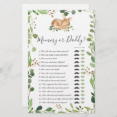 鹿の赤ちゃんシャワーママまたはパパのゲーム (正面/裏面)