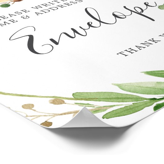 鹿の赤ちゃんシャワー住所エンベロープサイン ポスター (角)