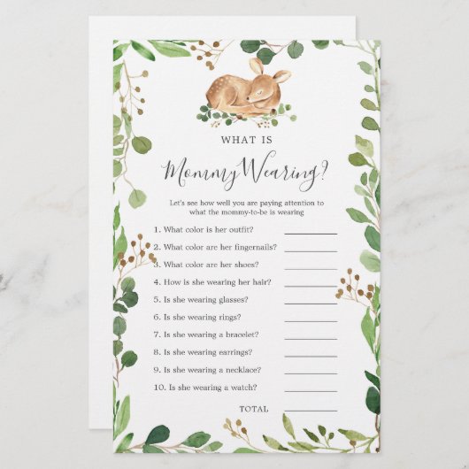 鹿の赤ちゃんシャワー何ママ着て (正面/裏面)