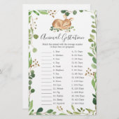 鹿の赤ちゃんシャワー動物の妊娠ゲーム (正面/裏面)