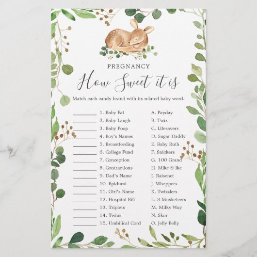 鹿の赤ちゃんシャワー妊娠どのように甘いゲーム (正面)