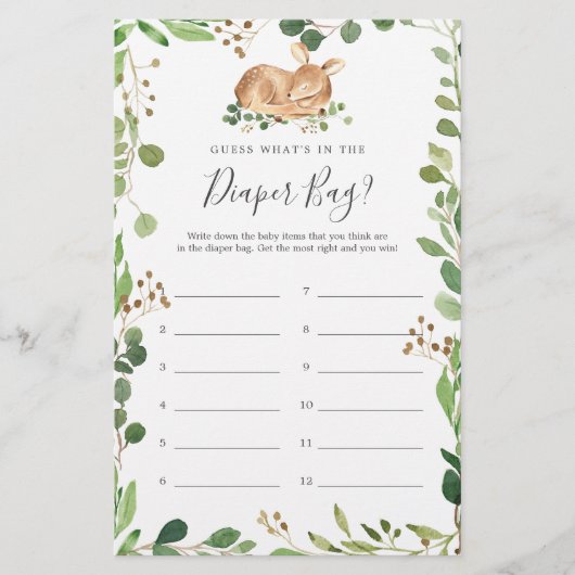 鹿の赤ちゃんシャワー推測おむつバッグ (正面)