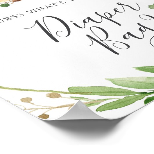 鹿の赤ちゃんシャワー推測おむつバッグ ポスター (角)