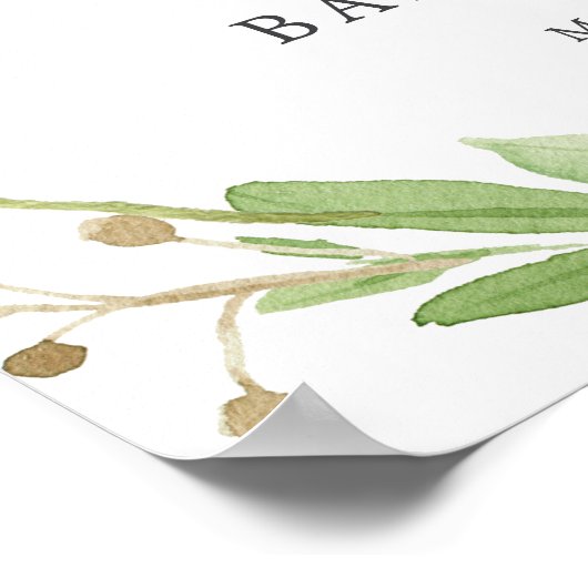 鹿の赤ちゃんシャワー歓迎サイン ポスター (角)