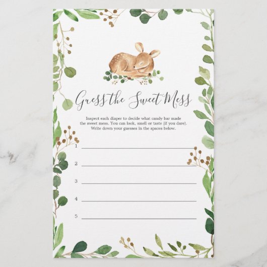 鹿の赤ちゃんシャワー甘い混乱を推測 (正面)