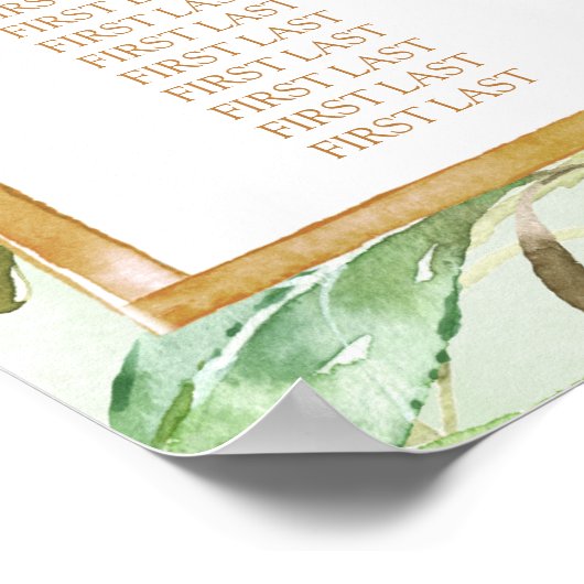 鹿の赤ちゃんシャワー誕生日パーティーのシーティングチャート ポスター (角)