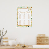 鹿の赤ちゃんシャワー誕生日パーティーのシーティングチャート ポスター (キッチン)