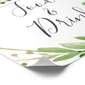 鹿の赤ちゃんシャワー食品とドリンクの看板 ポスター (角)