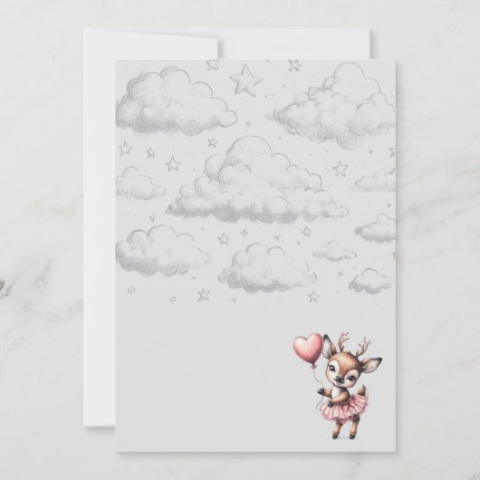 鹿の赤ちゃんシャワー 招待状 (裏面)