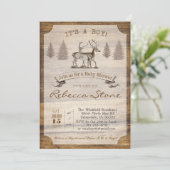 鹿の赤ちゃん歓迎ウッドインビテーション 招待状 (スタンド正面)