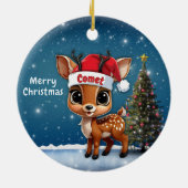 🎄鹿の赤ちゃん、子鹿、雌鹿、トナカイ🦌 メリークリスマス セラミックオーナメント (裏面)