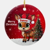 🎄鹿の赤ちゃん、子鹿、雌鹿、トナカイ🦌 メリークリスマス セラミックオーナメント (裏面)