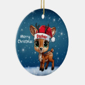 🎄鹿の赤ちゃん、子鹿、雌鹿、トナカイ🦌  メリークリスマス セラミックオーナメント (右)