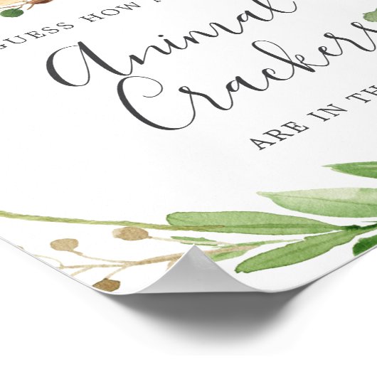 鹿の赤ん坊のシャワーは、どのように多くの動物のクラッカーを推測 ポスター (角)