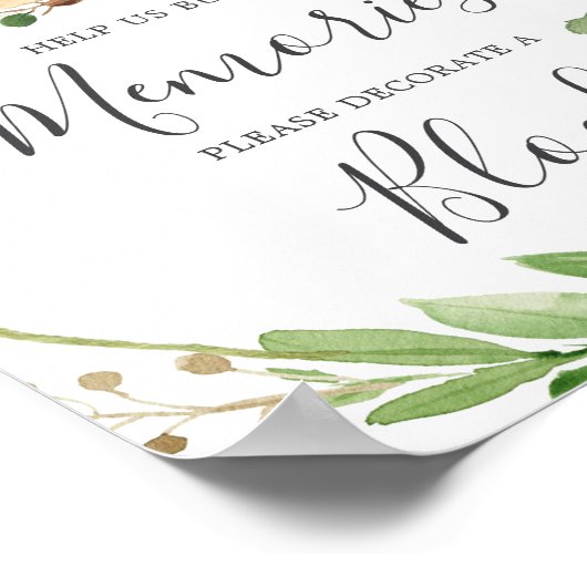 鹿の赤ん飾坊がブロック標識 ポスター (角)