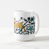 鹿の走フローラの葉 コーヒーマグカップ (正面右)
