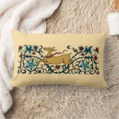 鹿の走フローラの葉 ランバークッション (ブランケット)