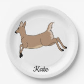 鹿の跳躍動物 ペーパープレート (正面)