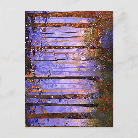 鹿の隠れ道 – 広い森林風景 ポストカード (正面)