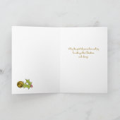 鹿の雪の地球の平和クリスマスカード サンキューカード (内部)