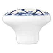 鹿の青と白の森のフォーク動物アート セラミックノブ (側面)