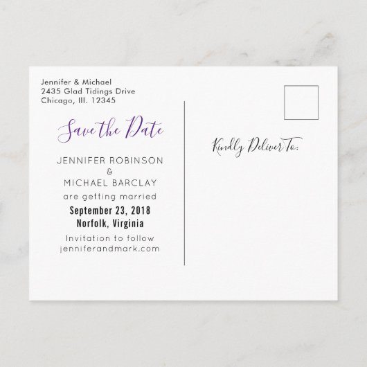 鹿の頭と花と山の保存日付 案内ポストカード (裏面)