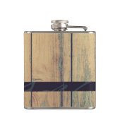 鹿の頭と〔雄ジカの〕枝角素朴- Red Plaid フラスク (裏面)