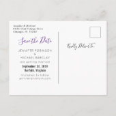 鹿の頭に花と山のSave the Date 案内ポストカード (裏面)