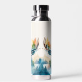 鹿の頭に〔雄ジカの〕枝角と森の木 ウォーターボトル (右面)