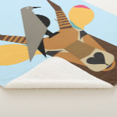 鹿の頭の上のカラス シェルパブランケット (3/4)