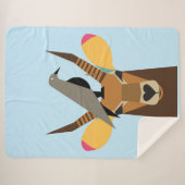 鹿の頭の上のカラス シェルパブランケット (正面(横))