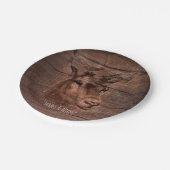 鹿の頭ストリングライト&ウッドウェディングパーティー ペーパープレート (アングル)